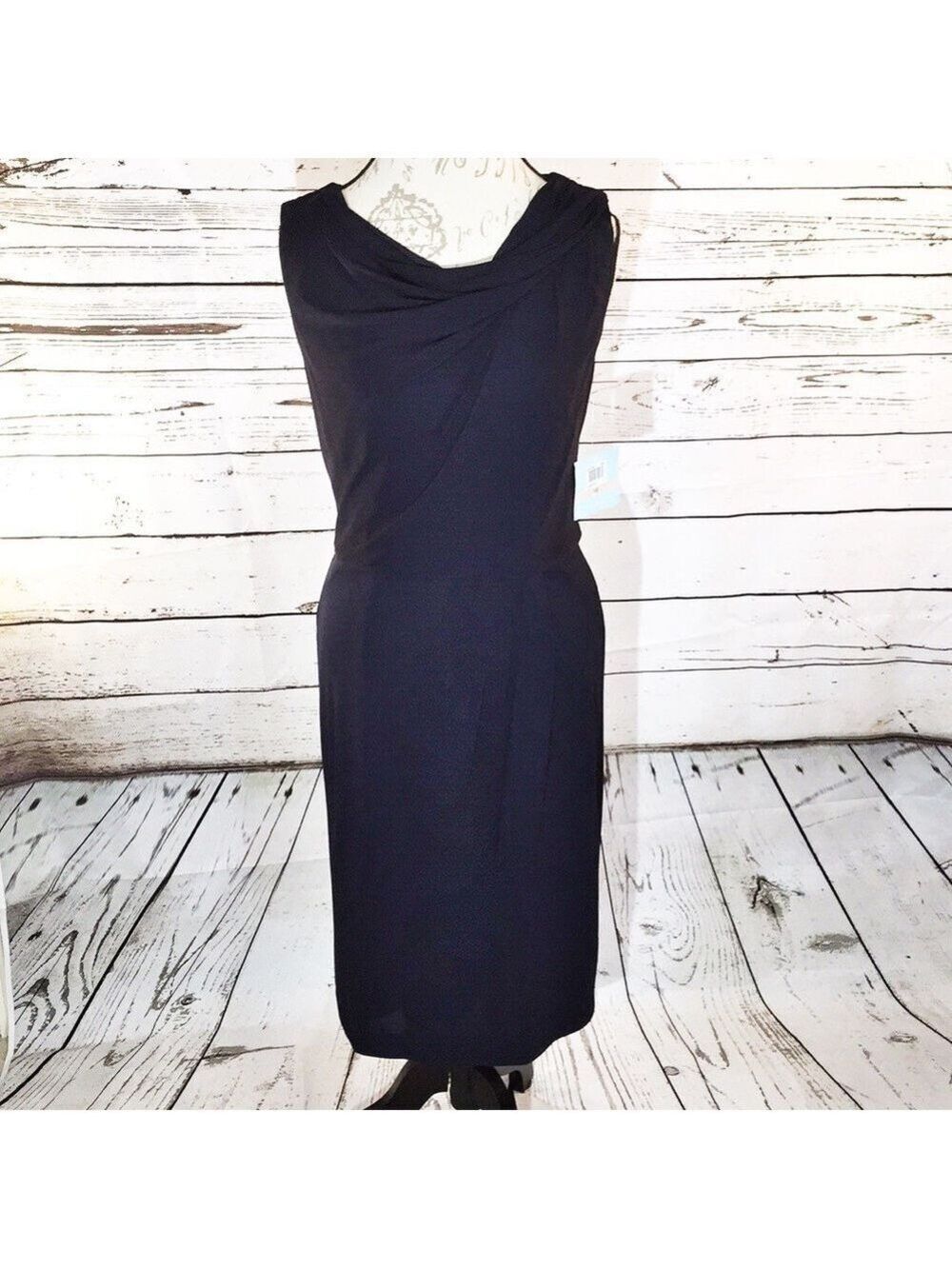 𝅺SUZI Chin for Maggy Boutique Navy Sheath Dress 12